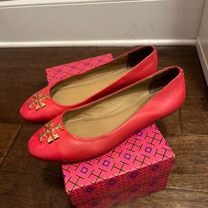 Tory Burch Everly Ballet Nappa Leather Briliant Red